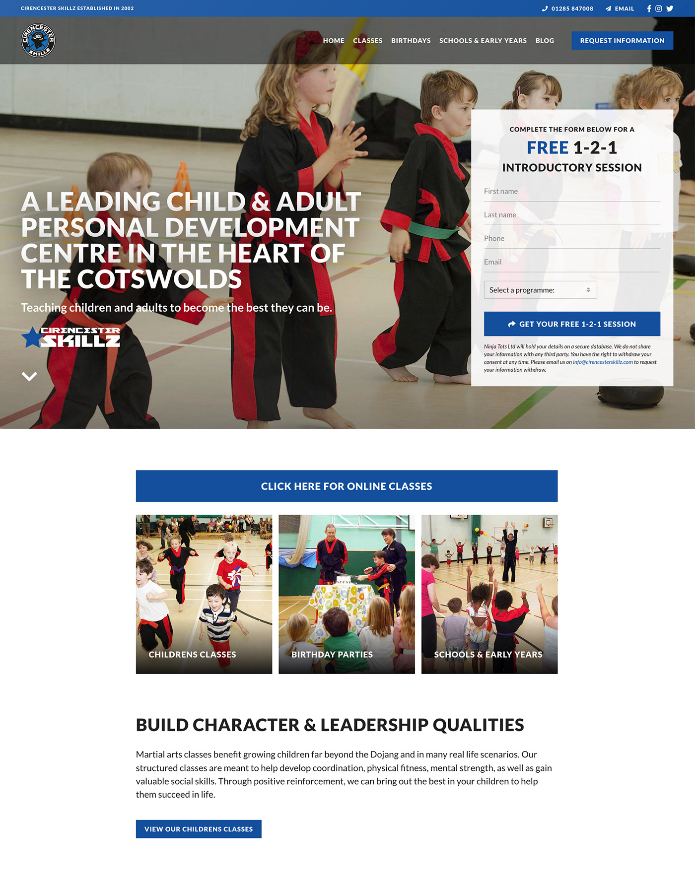 Cirencester SKILLZ Website Home Page