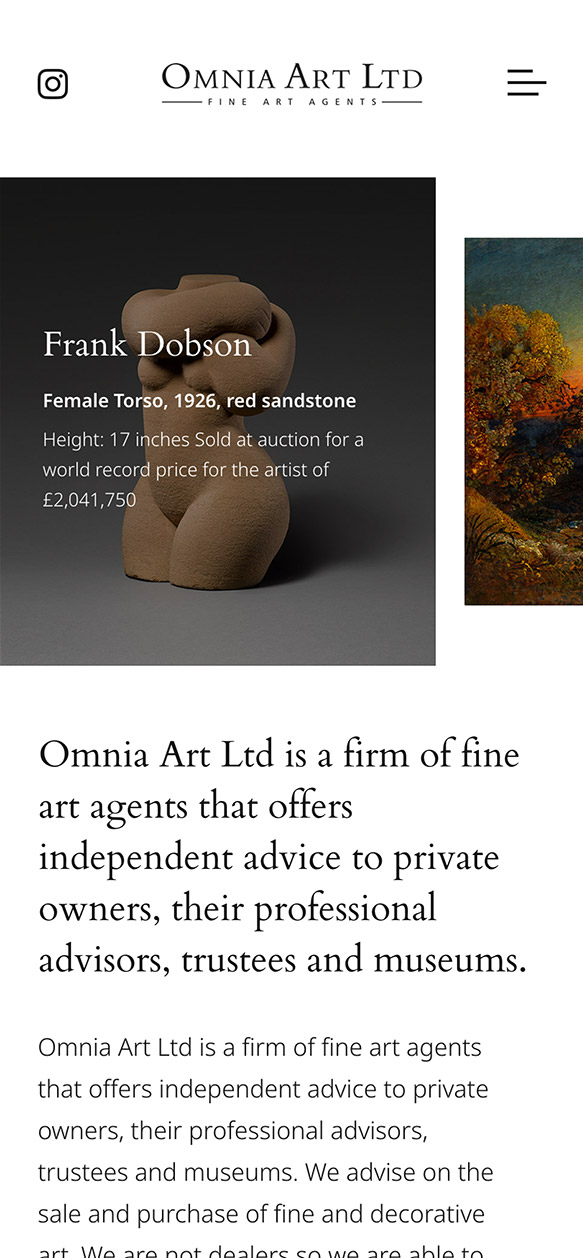 Omnia Art Ltd Responsive Website Home Page